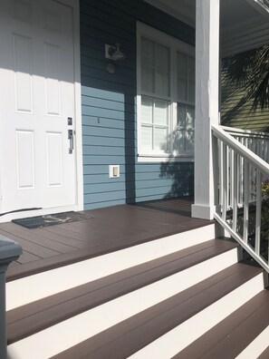 Front porch, just steps to the boat slip.