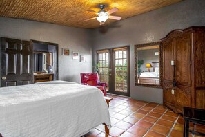 French doors in the bedroom let in plenty of natural light, and they feed out onto the roomy deck, too!
