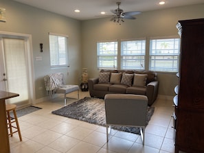Relax in the open living area. 
