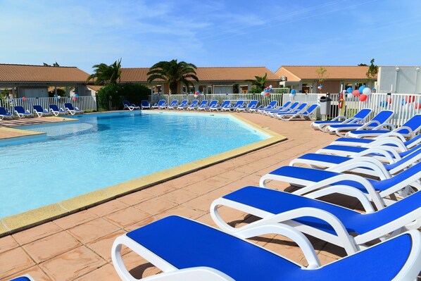 Take a dip in the shared outdoor pool.