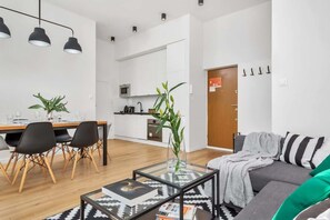 Unwind on the comfortable sofa that can be converted into double bed.