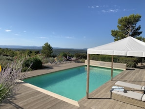 Beautiful pool with large Millboard decking area