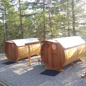 Unique Sleeping Accommodations - Barrel with dome window has spectacular view!