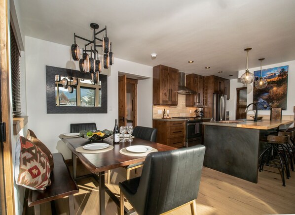 Kitchen and dining area