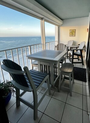 Beautiful view sitting on the new balcony furniture!