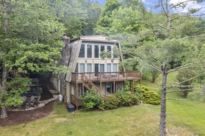 Aerial photo of front of home taken from the golf course.  