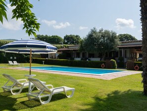 Sky, Plant, Cloud, Shade, Tree, Umbrella, Outdoor Furniture, Grass, Leisure, Swimming Pool