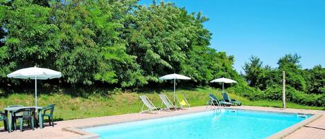 Piscina, Proprietà, Tempo Libero, Vacanza, Immobiliare, Casa, Estate, Ricorrere, Albero, Costruzione