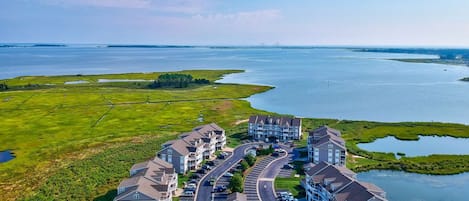 Harbor Dr in Bethany Bay with the Indian River Bridge in the Distance.