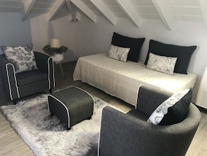 lounge area in the bedroom
