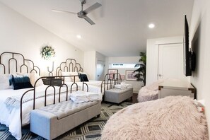 Each home has at least one bedroom with 2 queens to sleep everyone!