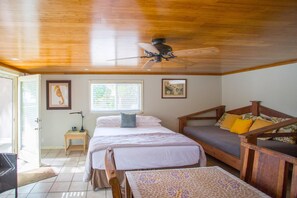 Extra long King size bed and sofabed with full size mattress.