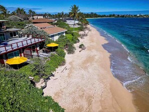 Only 100 steps from your backdoor to our oceanfront, for a half mile of mile of soft sandy beach.