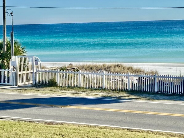 Gated private beach entrance