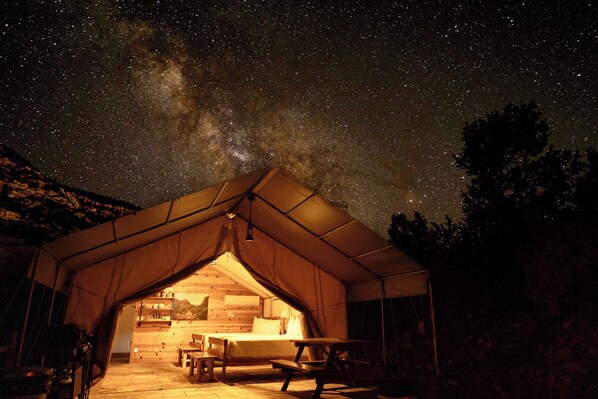 You will love the dark skies here at East Zion Resort.  Stargazing is a guest favorite!