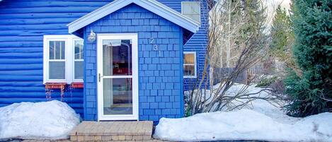 Front Door - You can't miss this blue home!