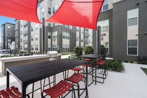 Hang out on the outdoor patio