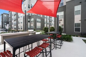 Hang out on the outdoor patio