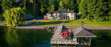 View of the home and property from the water