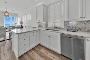 Remodeled kitchen with top of the line appliances