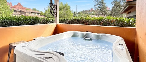 Side deck Hot tub with Red Rock Views