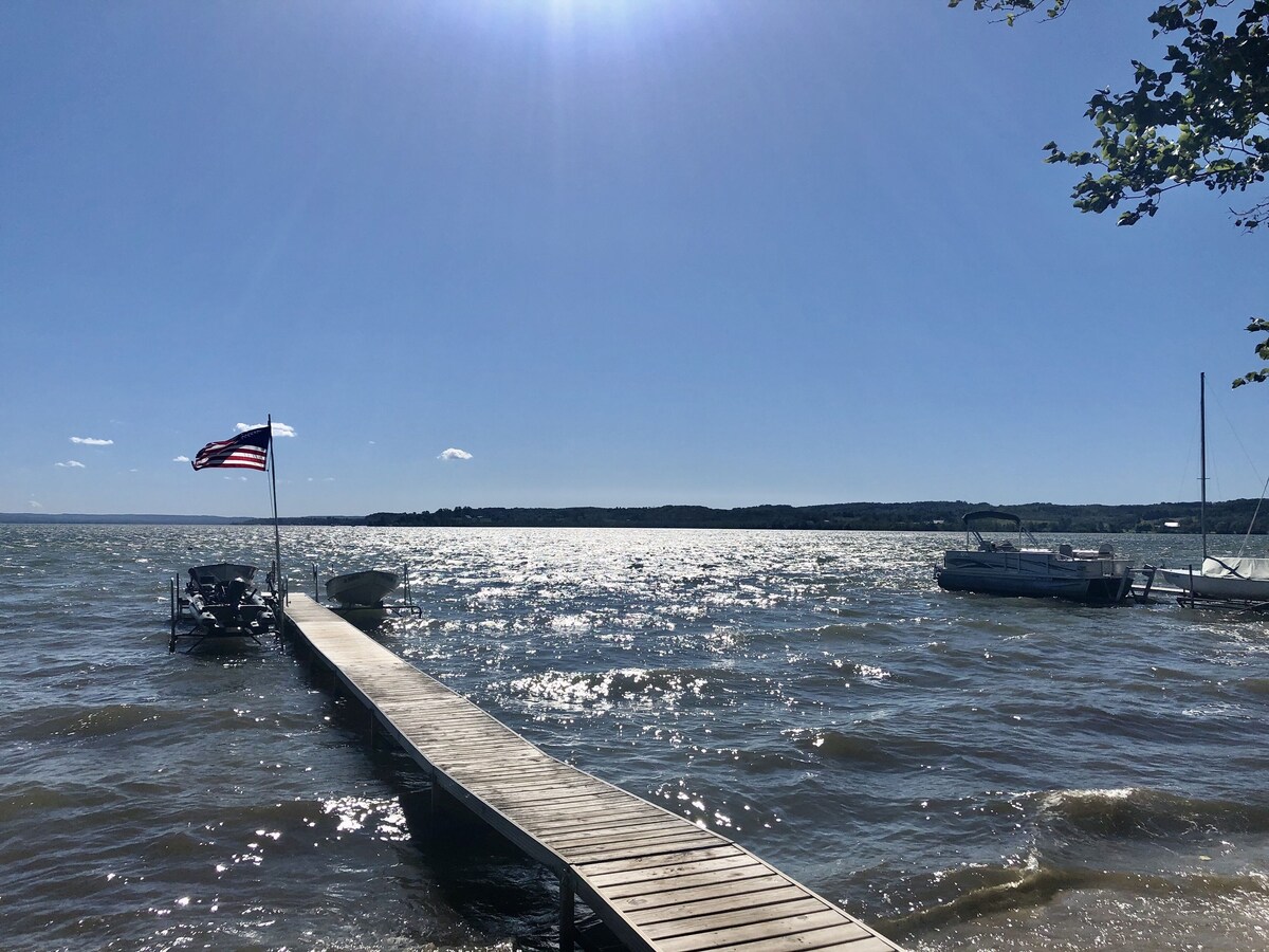 Three bedroom cabin on Lake Leelanau. Faces west with amazing sunsets.