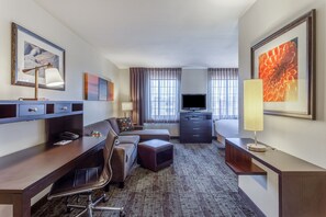 Relax in the comfy living area.