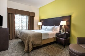 Drift to sleep in this plush bed.