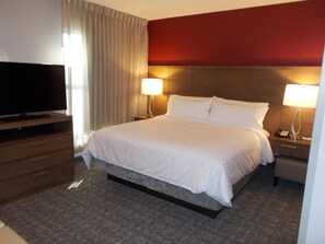 Drift to sleep in this plush bed.