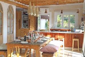 Dining area and kitchen