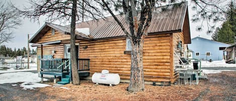 Wolf Cabin Vacation Rental | 2BR | 1BA | Stairs Required | 400 Sq Ft