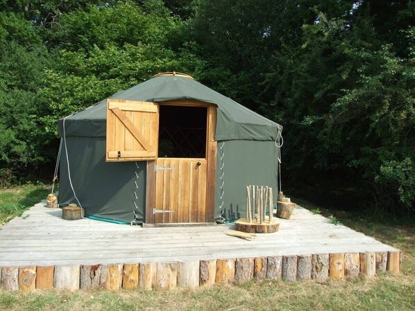 'Oak' yurt family accommodation.