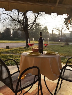  private  patio of the room