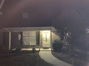 Front of the house. Dark