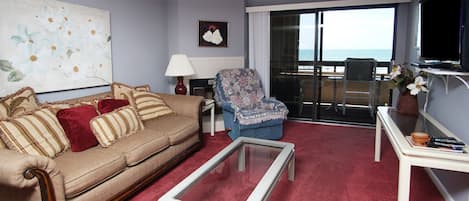 Sea Pointe 204 - oceanfront condo in Cherry Grove Beach in North Myrtle Beach | guest room view 1 | Thomas Beach Vacations