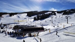 Looking from patio area down towards lifts.