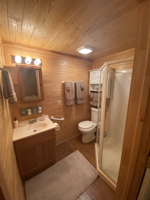 bathroom and extra vanity storage