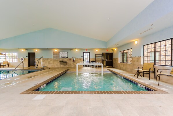 Splash around in the indoor pool.