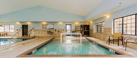 Splash around in the indoor pool.