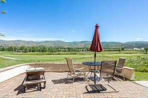 Take in the beautiful mountain views from your private patio.