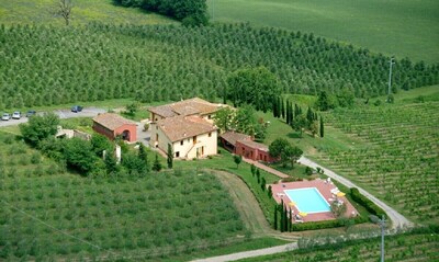 Farmhouse in Chianti near Florence with 1 and 2 bedroom flats and pool