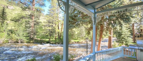 Enjoy the sights and sounds of the Big Thompson right on the Rivers Edge!