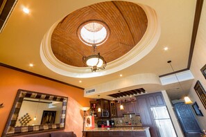 Kitchen  and brick pergola view