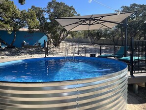 4’ deep, no lifeguard on duty