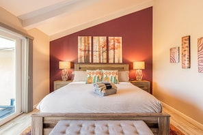 Master Bedroom with a King Bed and Patio Access