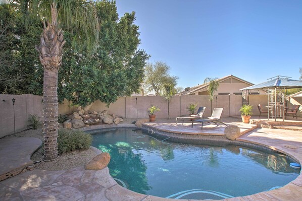 This 3-bedroom, 2-bath vacation rental resides in North Phoenix.