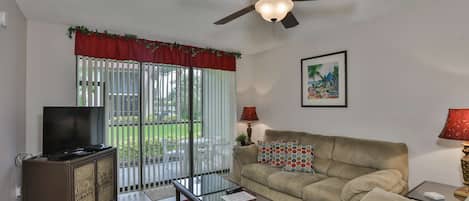 Two comfy couches in living room. Relax and watch your favorite movies or news.