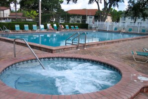 One of two heated pools and spa in community.