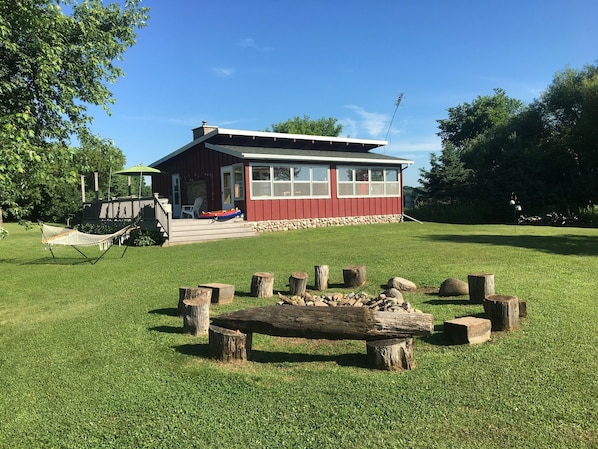 Front yard facing the lake. 
