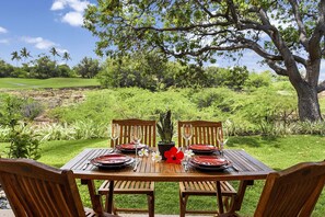 Enjoy outside dining on your private lanai